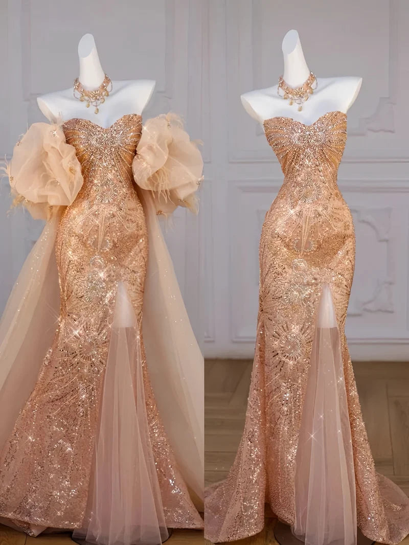 Glitter Sweetheart Mermaid Prom Dresses Sequin Evening Formal Dress,AST2234