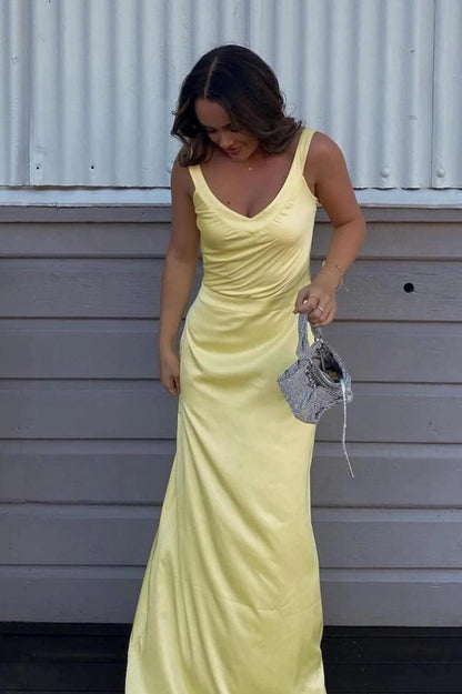 Green Cross Back Long Party Dress