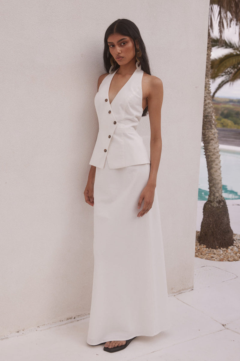 Inara Maxi Skirt - White - SHOPJAUS - JAUS