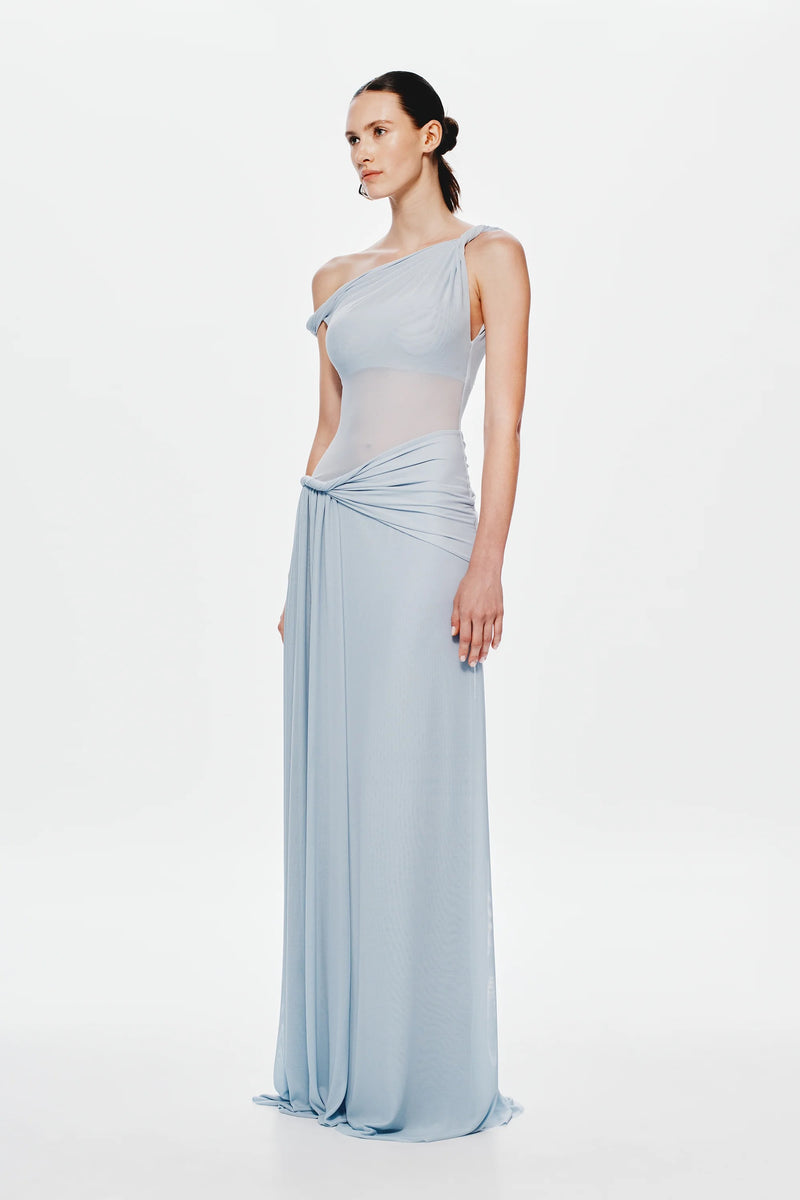 Misha Sisal Mesh Maxi Dress - Dove