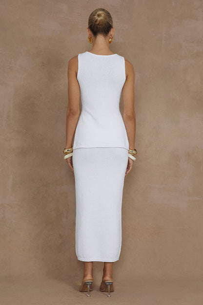 Nadine Midi Skirt - White - SHOPJAUS - JAUS