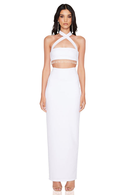 Nookie Chicane Midi Dress - White - SHOPJAUS - JAUS